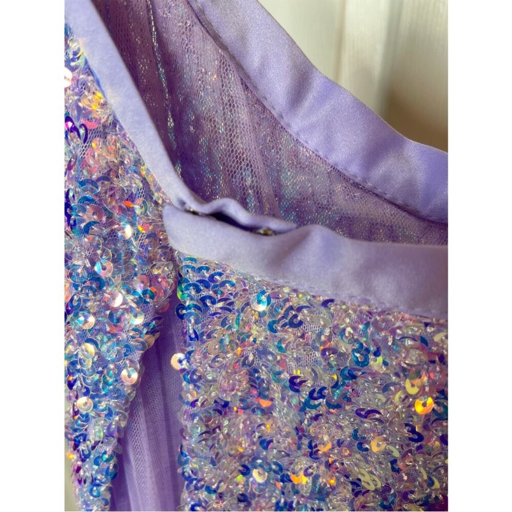Lucci‎ Lu, 1250 Violet, Sz 6, Two Piece Over Skirt, Full Sequin - Picture 11 of 13